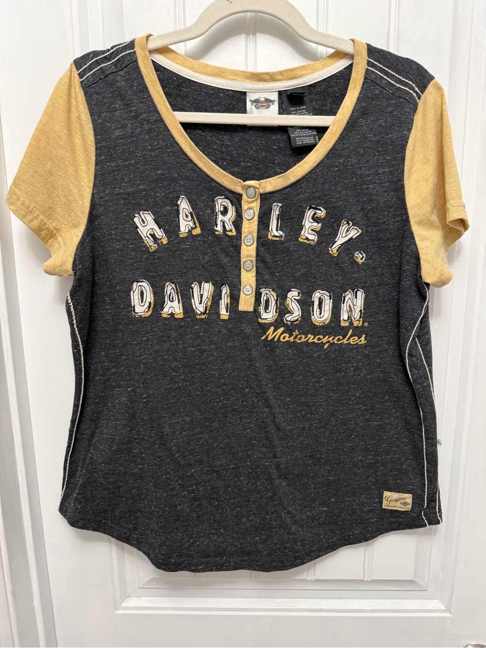 Harley-Davidson Womens XL Genuine Trim w/Snap Placket Short Sleeve (44-11)